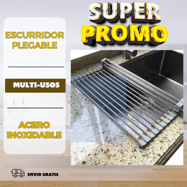 ESCURRIDOR PLEGABLE EN ACERO INOXIDABLE