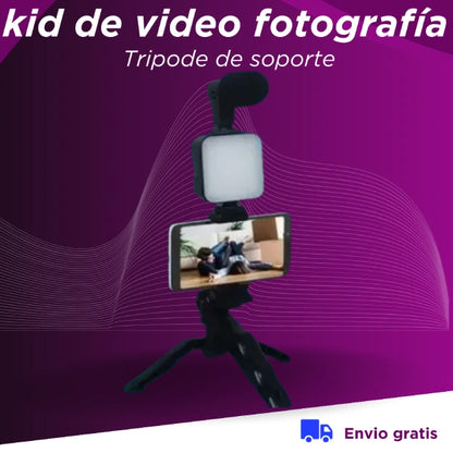 KIT VIDEO FOTOGRAFIA CON SOPORTE TRÍPODE