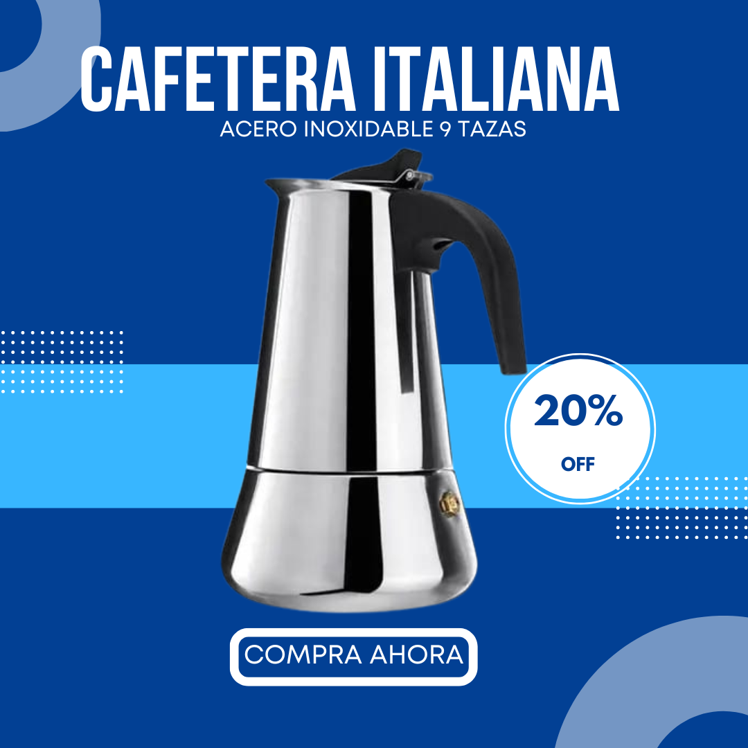 Cafeterera express Italiana en acero inoxidable